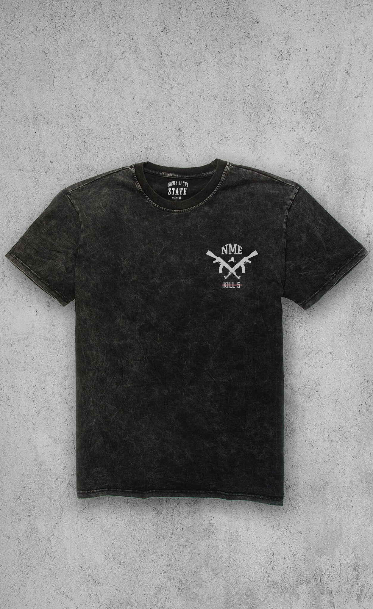 Mineral Wash Embroidered Crossed Up T Shirt