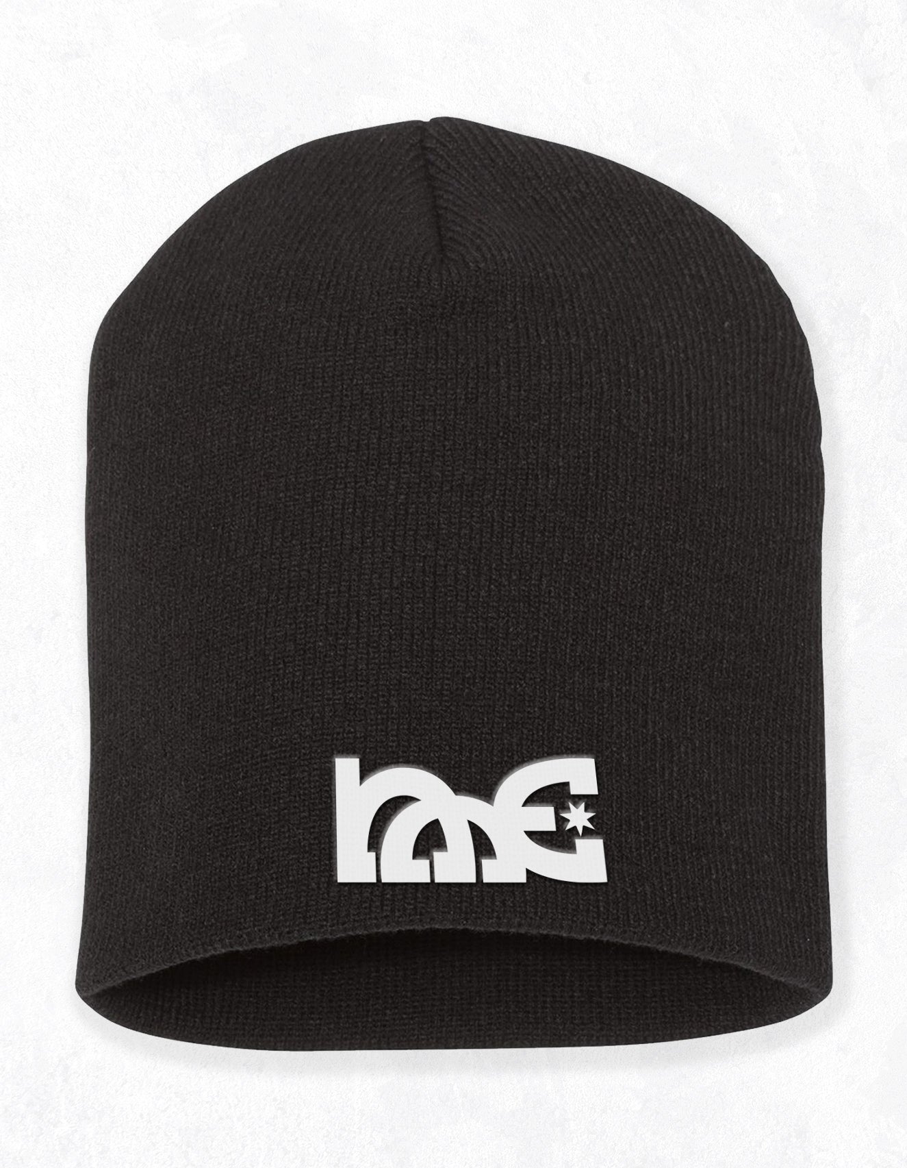 NME Embroidered No Cuff Beanie