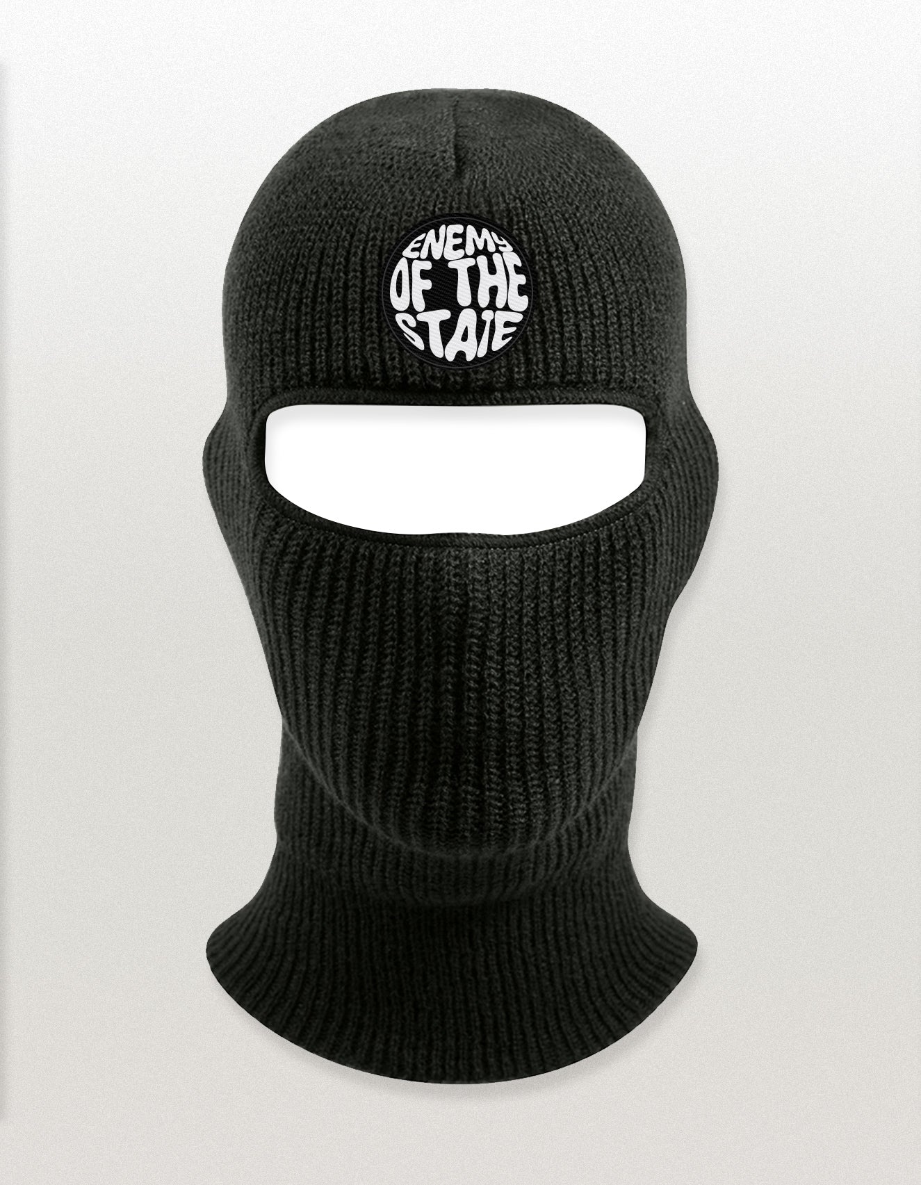 Black 2 Hole Enemy of the State Patch Balaclava