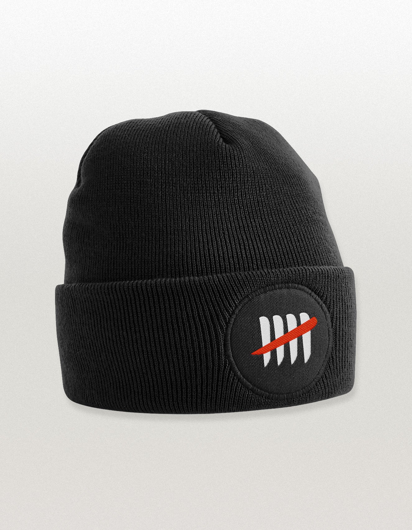 Circular Cuff Beanie w/ Hash Embroidery