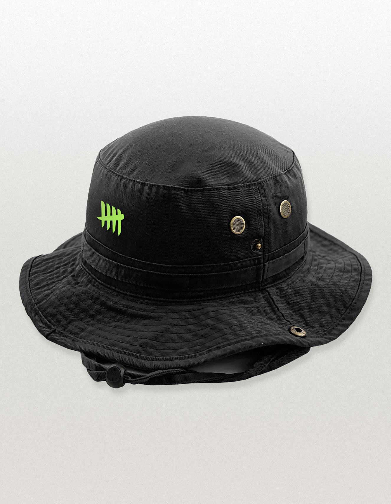 Kill 5 Slime Green Embroidered Bucket Hat w/ Draw String