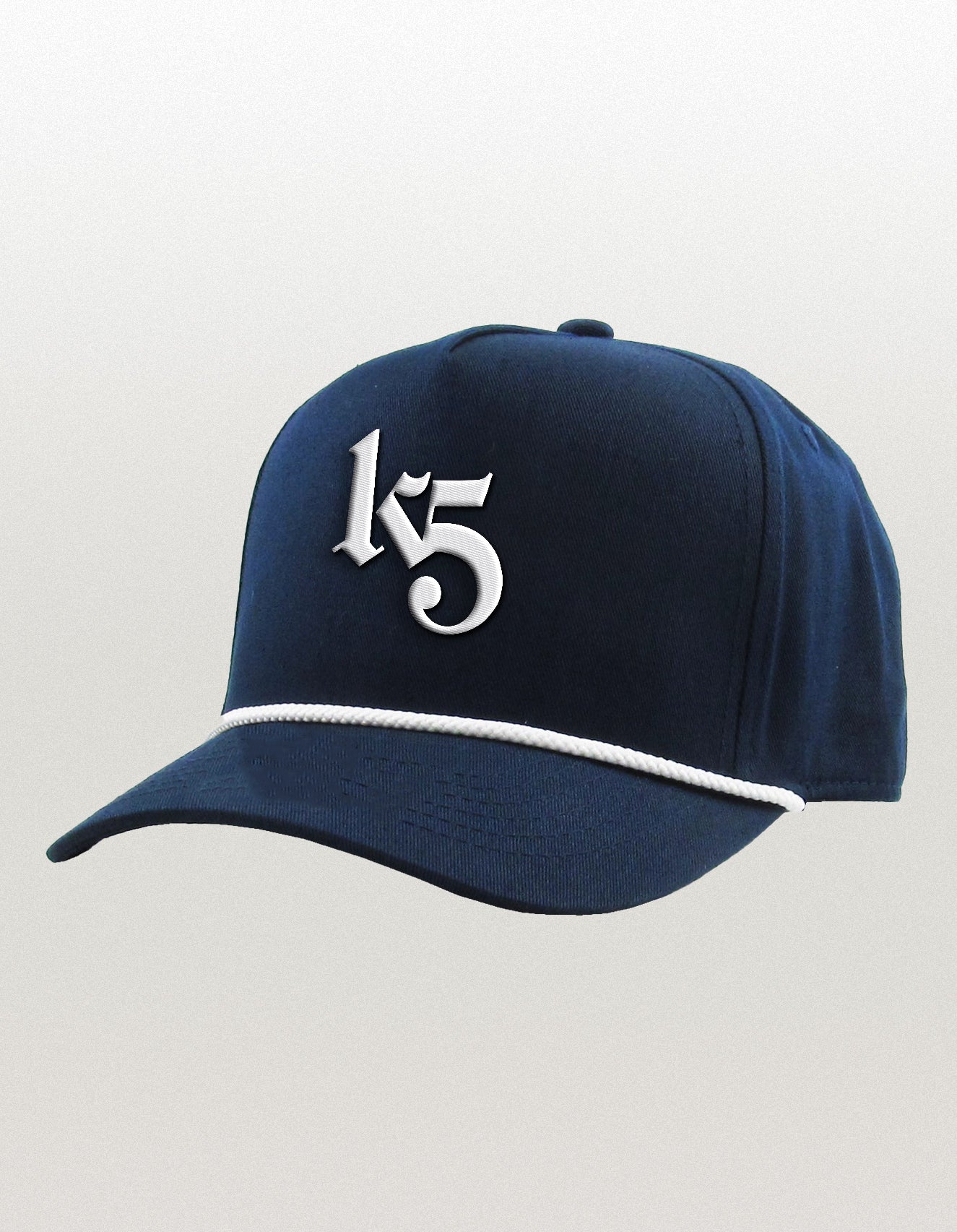 K5 Puff Embroidered 5 Panel Snapback with Brim Trim