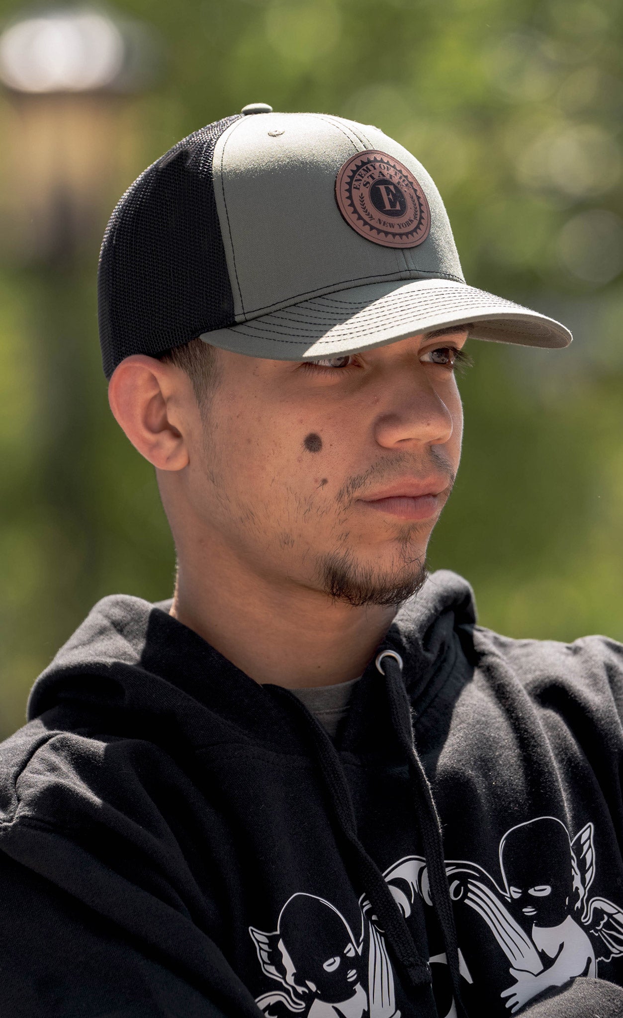 Structured 5 Panel Leatherette Patch Snapback Hat