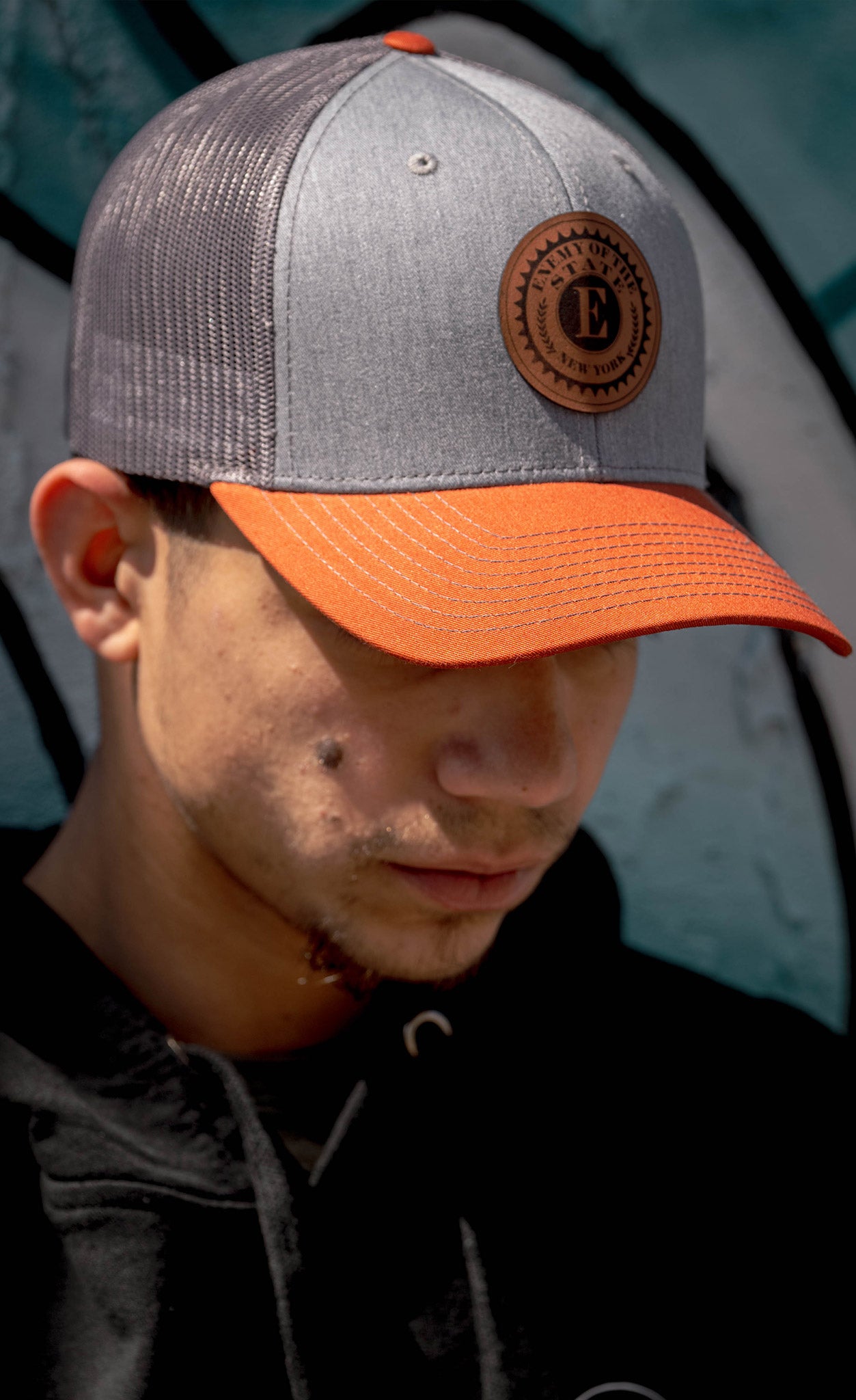 Structured 5 Panel Leatherette Patch Snapback Hat