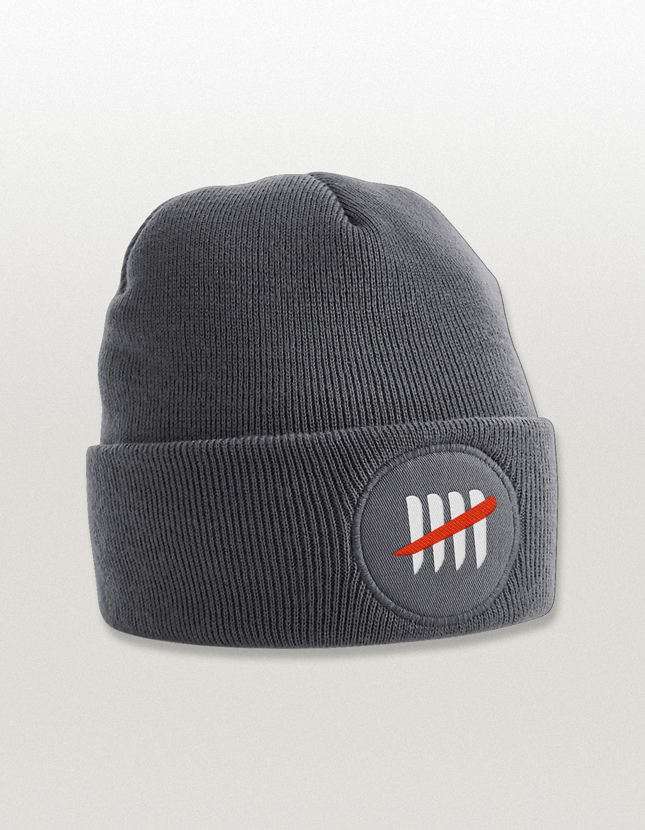 Circular Cuff Beanie w/ Hash Embroidery