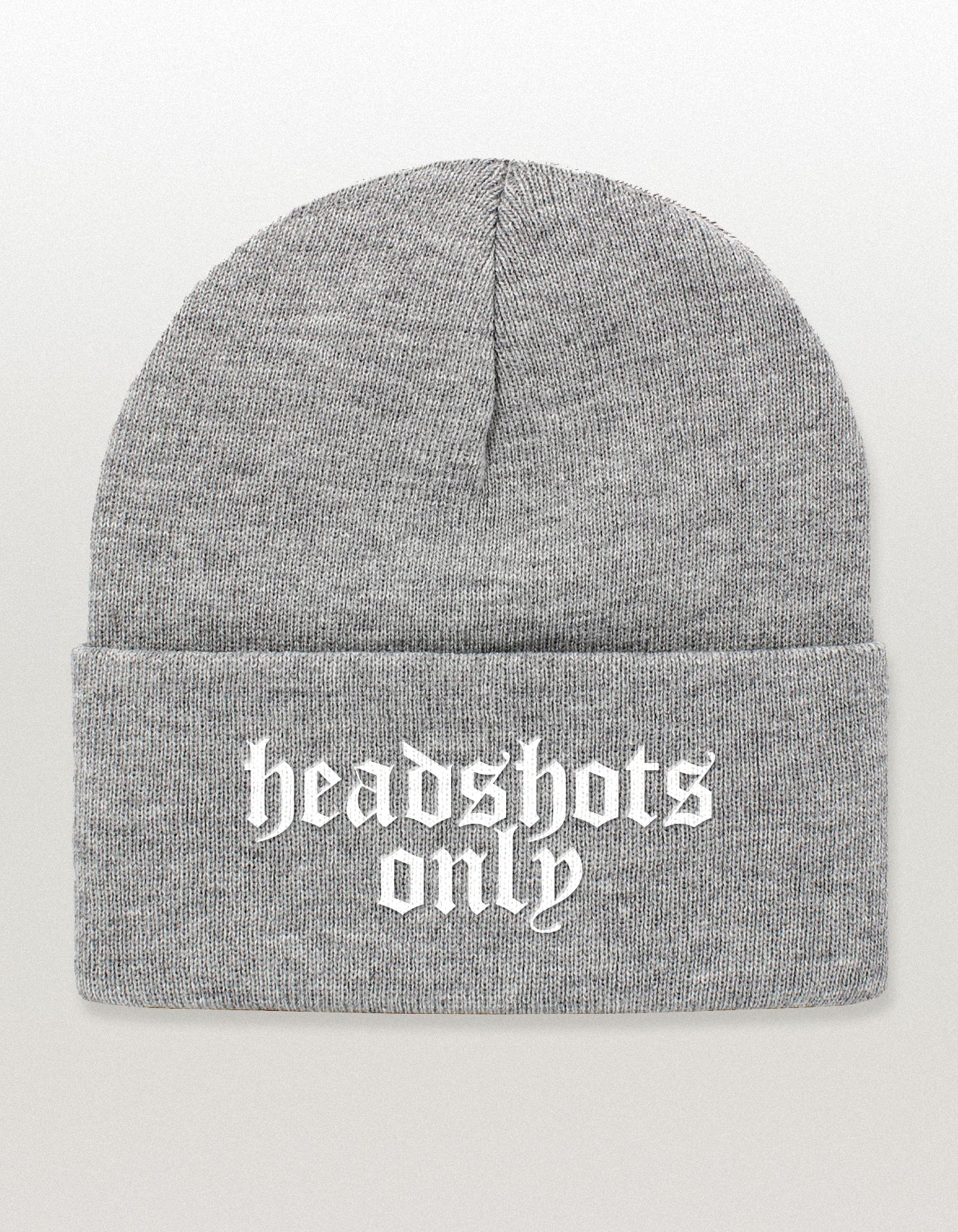 Headshots Only Embroidered Cuff Beanie