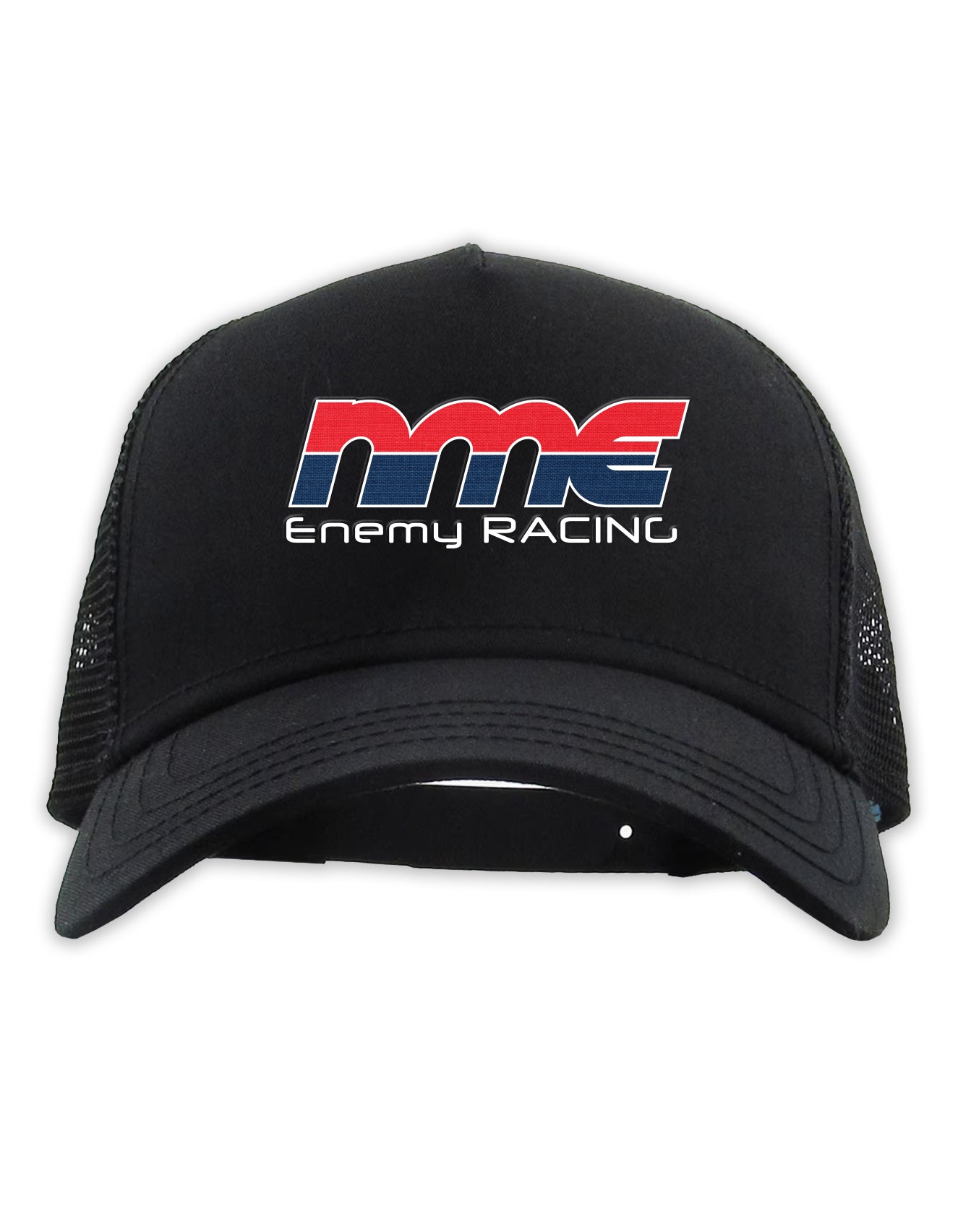 6 Panel Embroidered Enemy Racing Mesh Hat