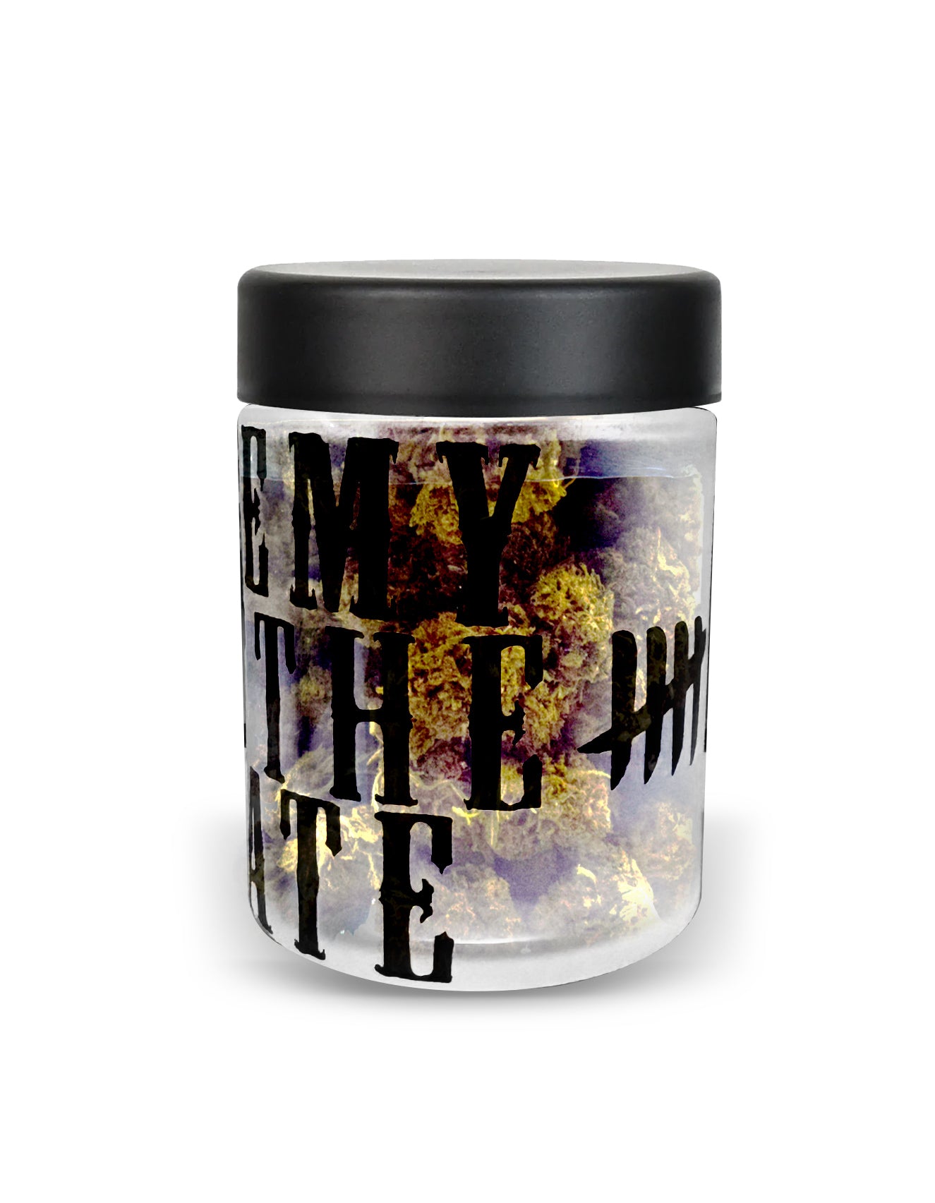 Straight Sided Matte Black Glass Jars 4 oz 50mm Bud Jar