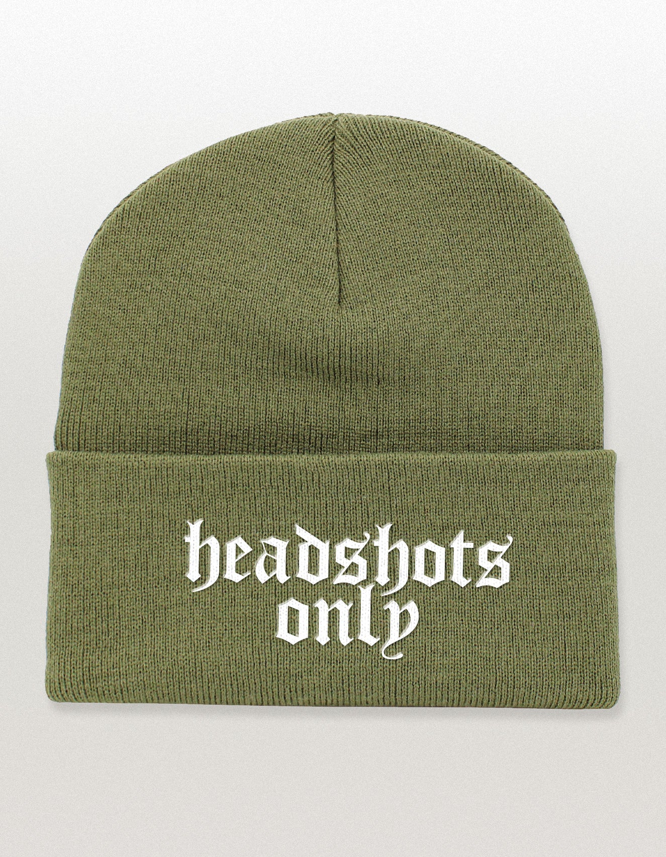 Headshots Only Embroidered Cuff Beanie