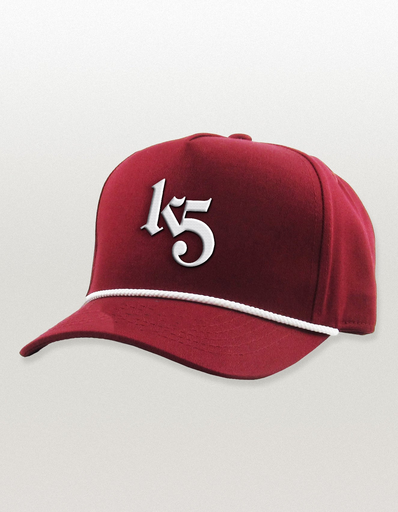 K5 Puff Embroidered 5 Panel Snapback with Brim Trim