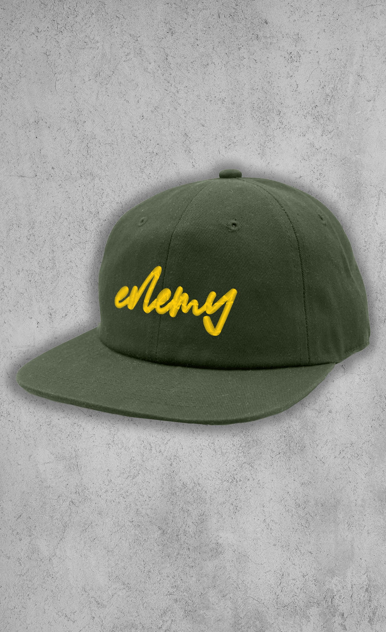 Puff Embroidered Enemy Script Unstructured Hat