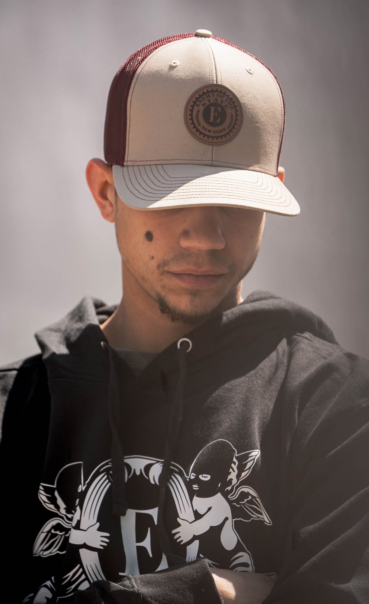 Structured 5 Panel Leatherette Patch Snapback Hat