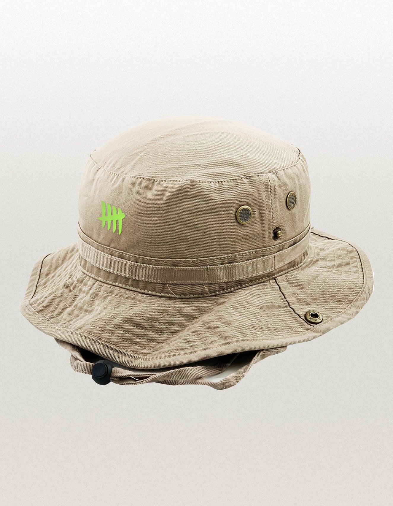 Kill 5 Slime Green Embroidered Bucket Hat w/ Draw String