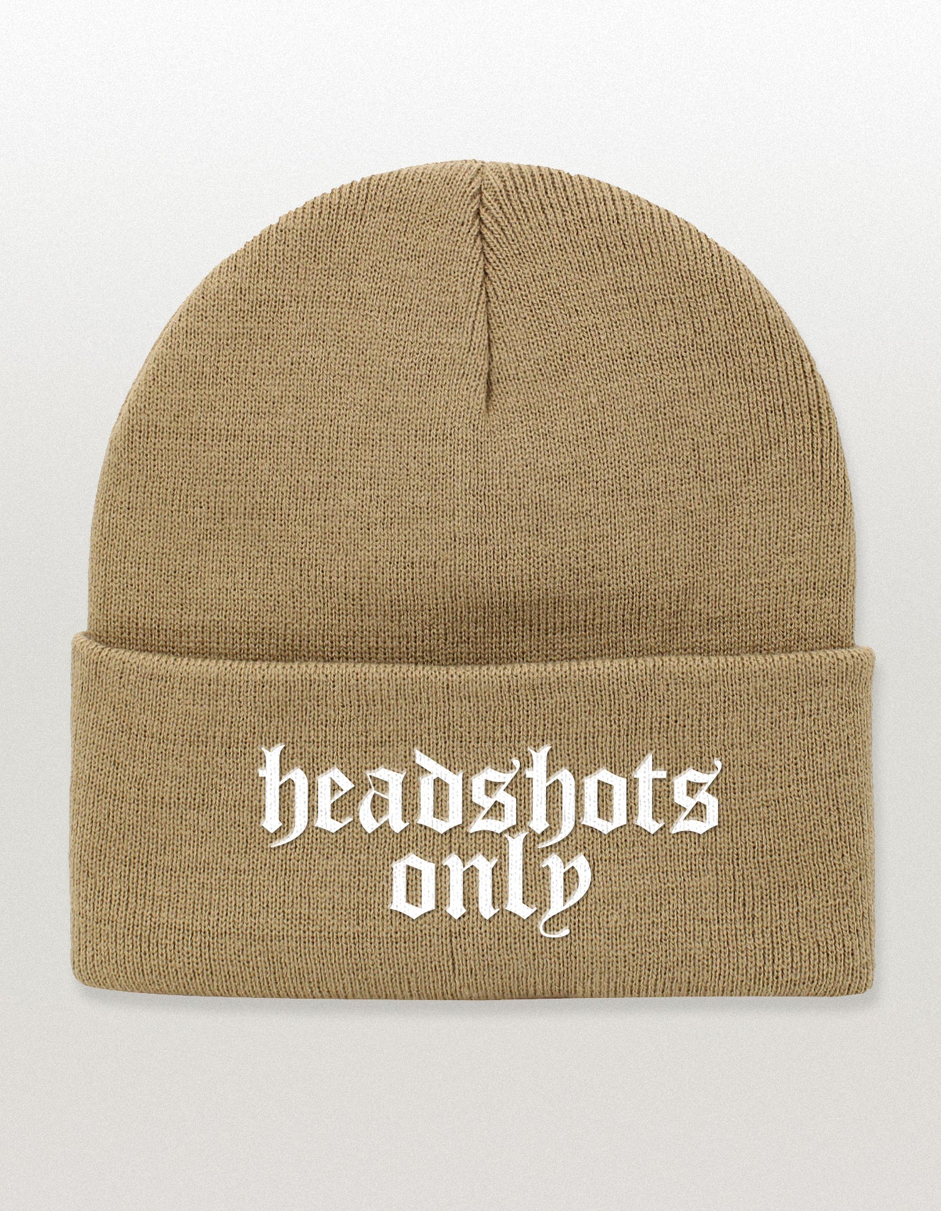 Headshots Only Embroidered Cuff Beanie