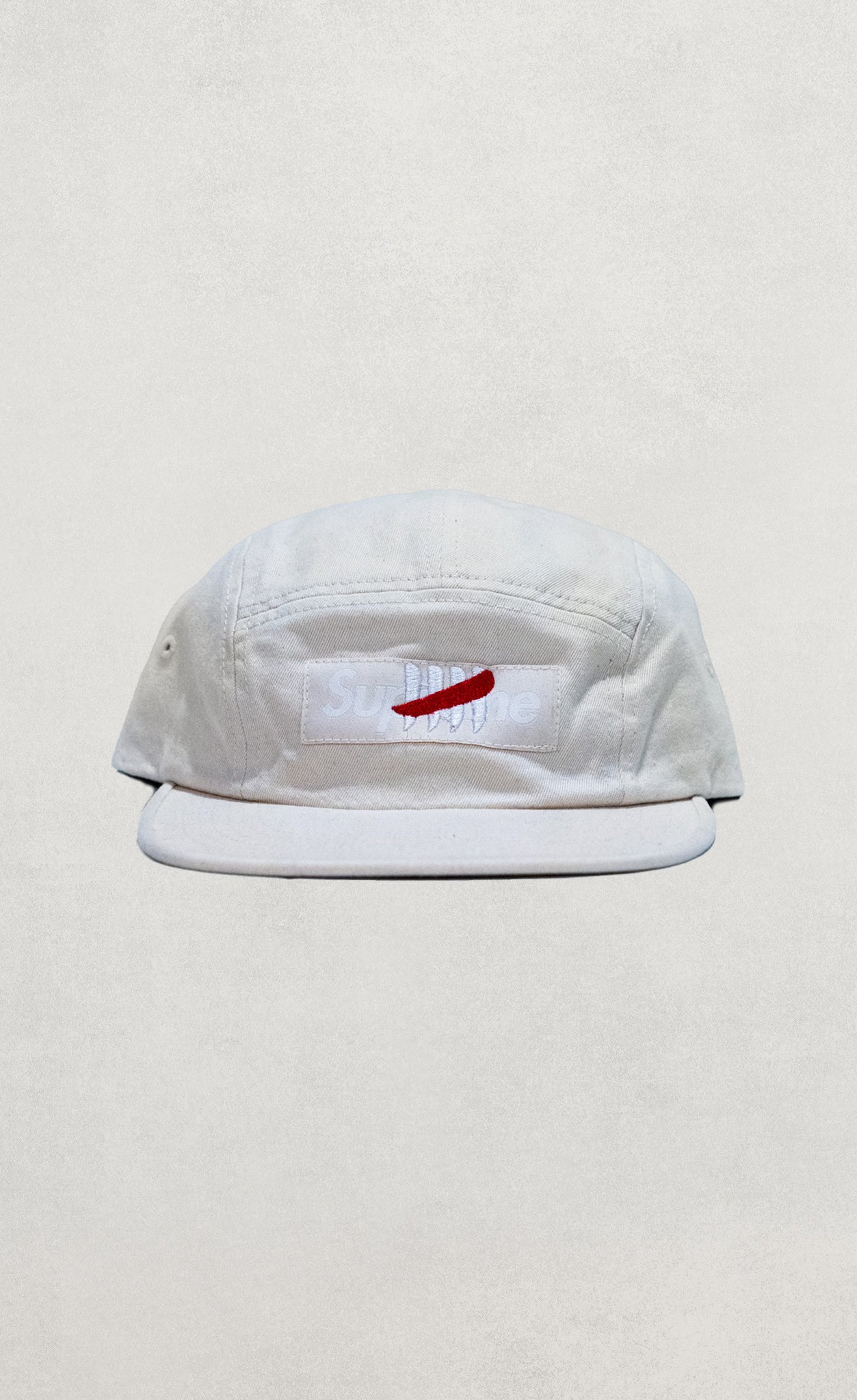 White S̷u̷p̷r̷e̷m̷e̷ x Enemy of the State Canvas Tagged Box Logo Hat