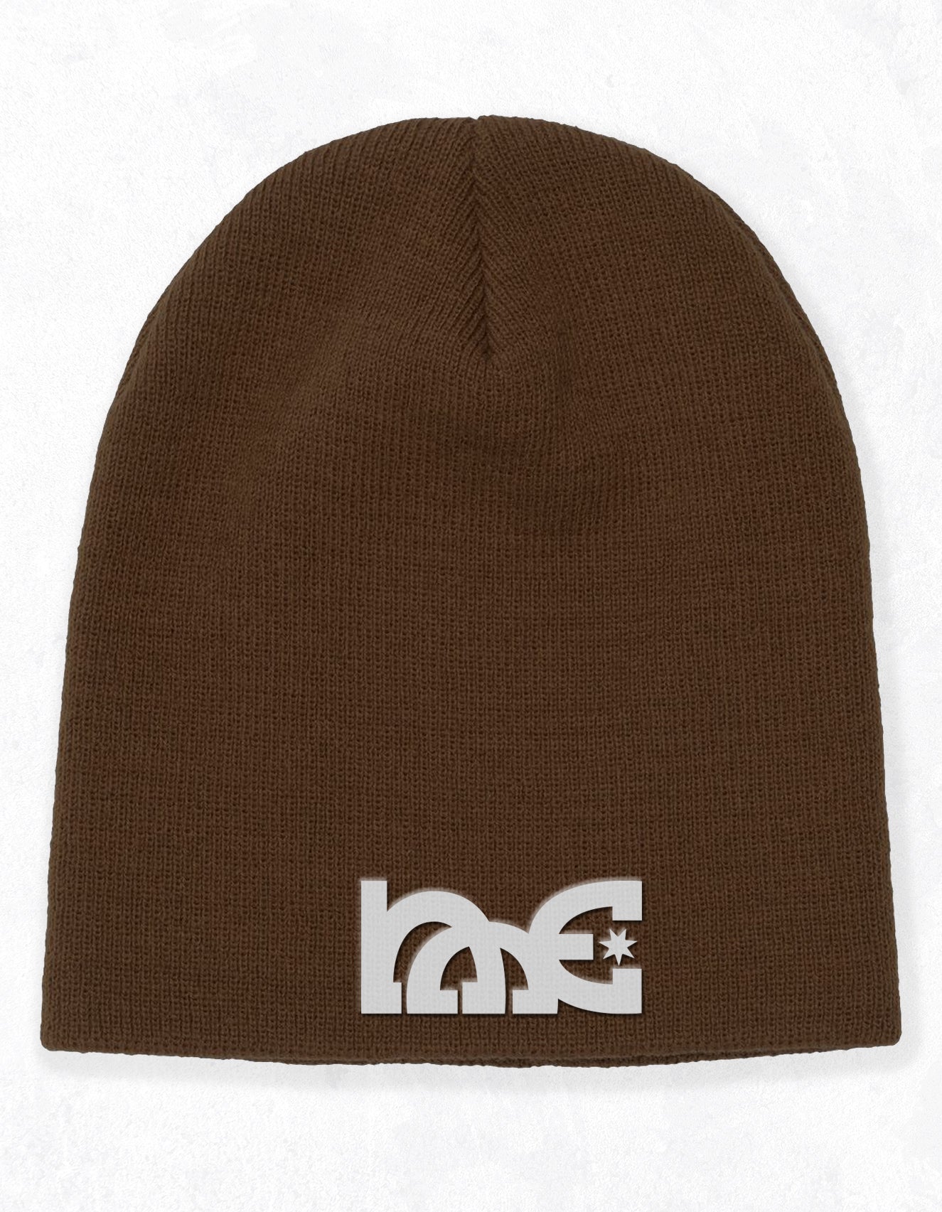 NME Embroidered No Cuff Beanie