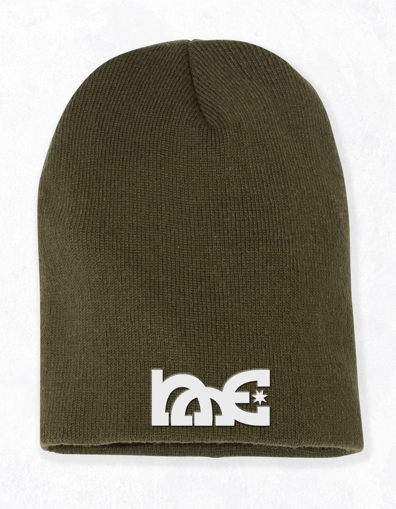 NME Embroidered No Cuff Beanie