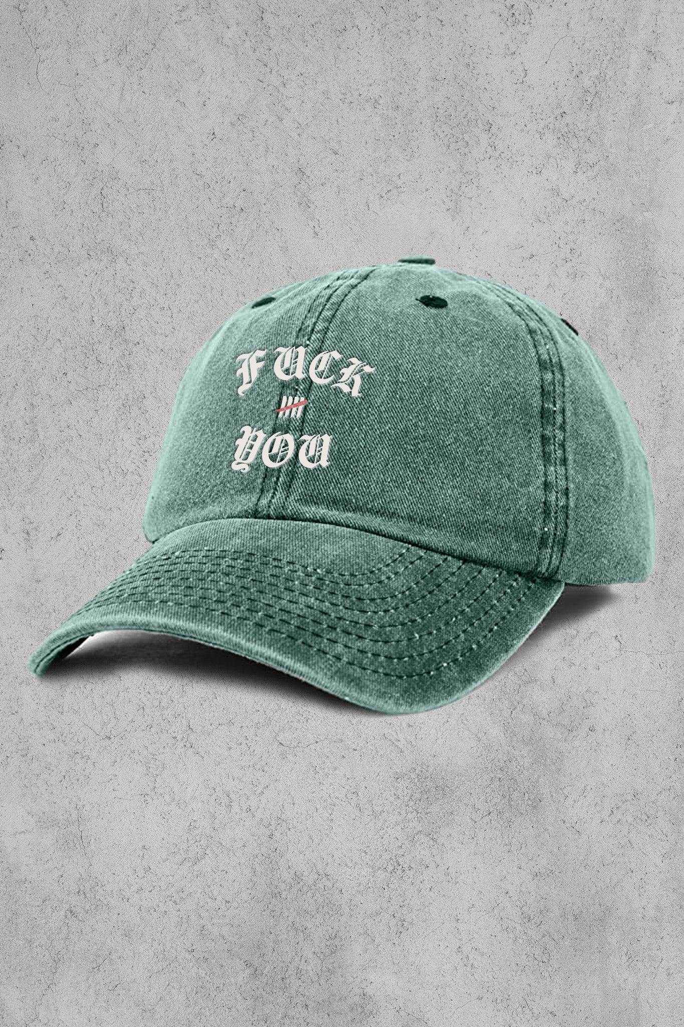 Pigment Washed Embroidered Fuck You Dad Hat