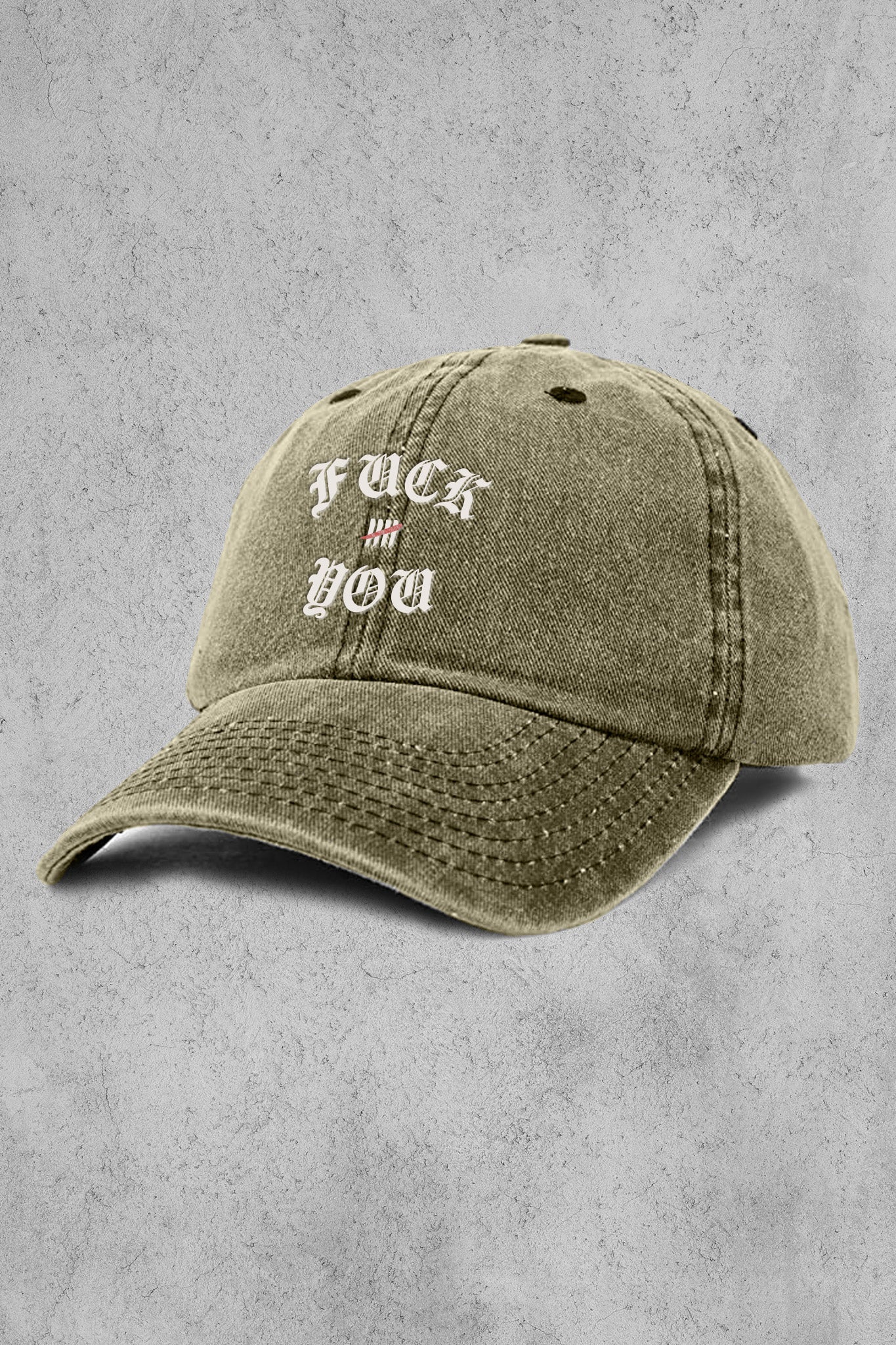 Pigment Washed Embroidered Fuck You Dad Hat