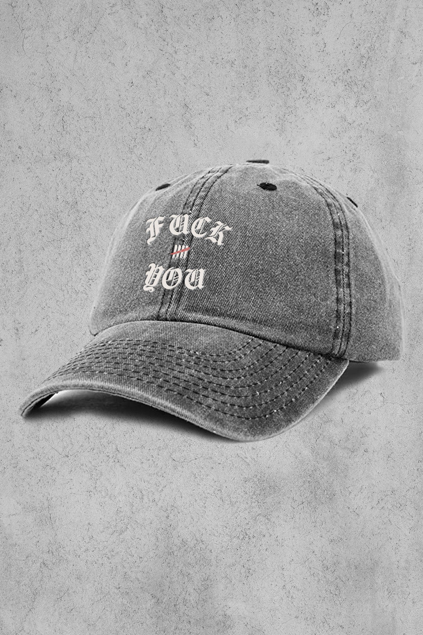 Pigment Washed Embroidered Fuck You Dad Hat
