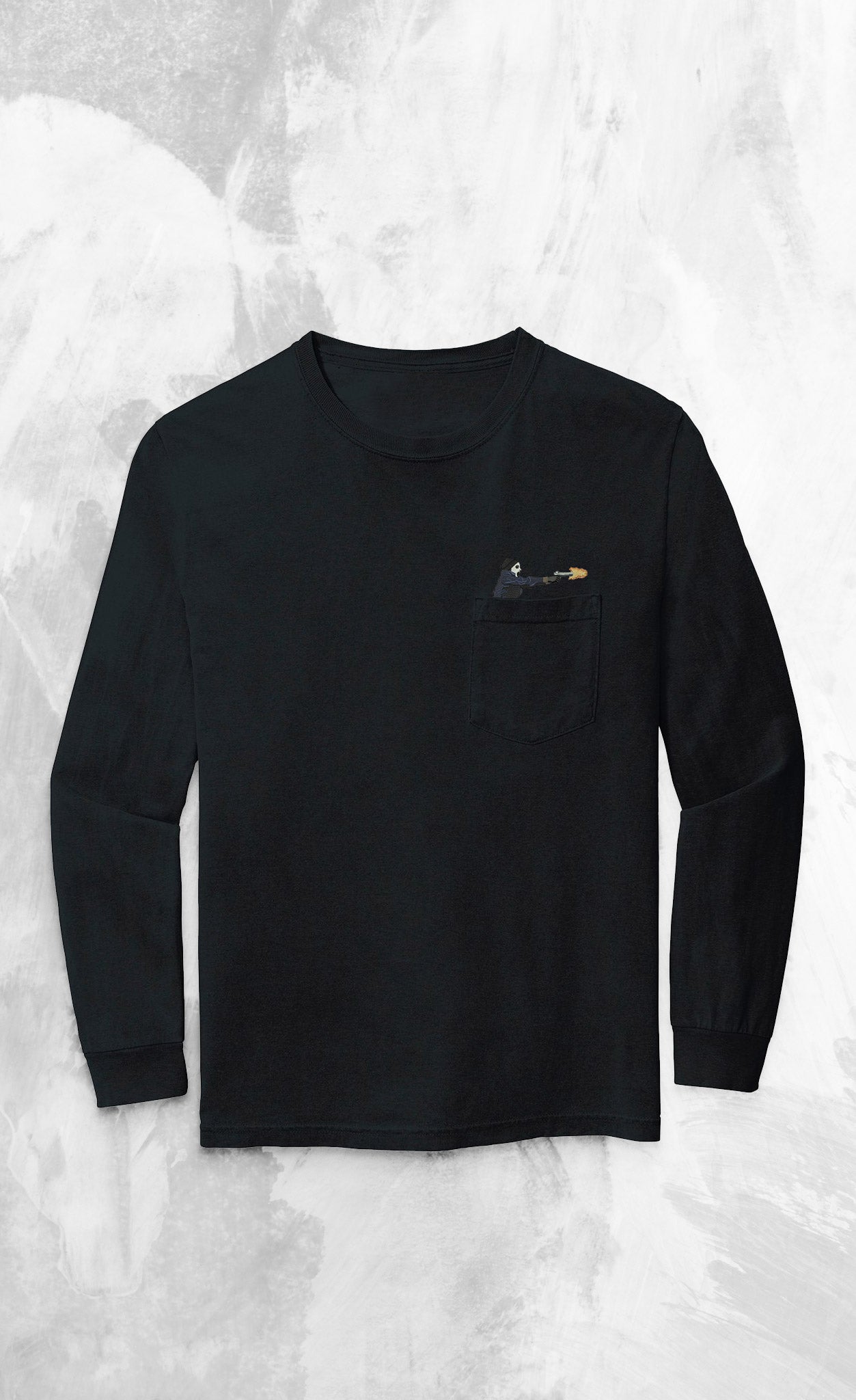 Embroidered Presidential Shooter Long-sleeved Pocket T Shirt
