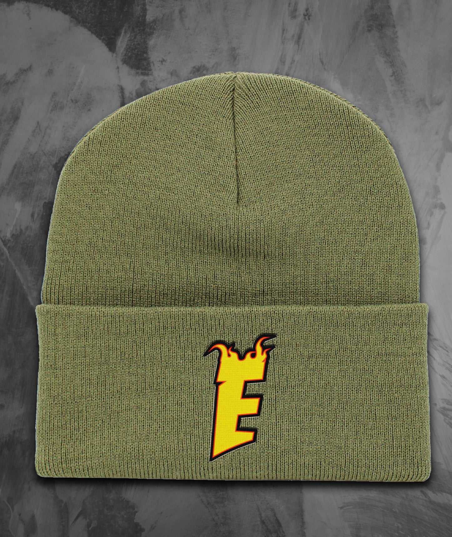 Enemy Flames Embroidered Cuff Beanie