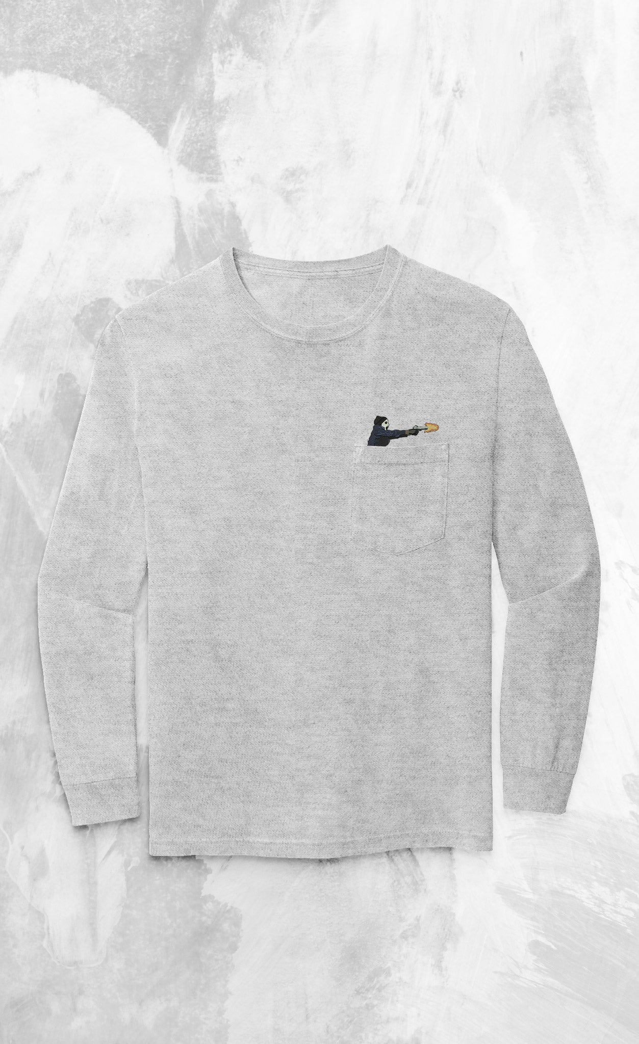 Embroidered Presidential Shooter Long-sleeved Pocket T Shirt