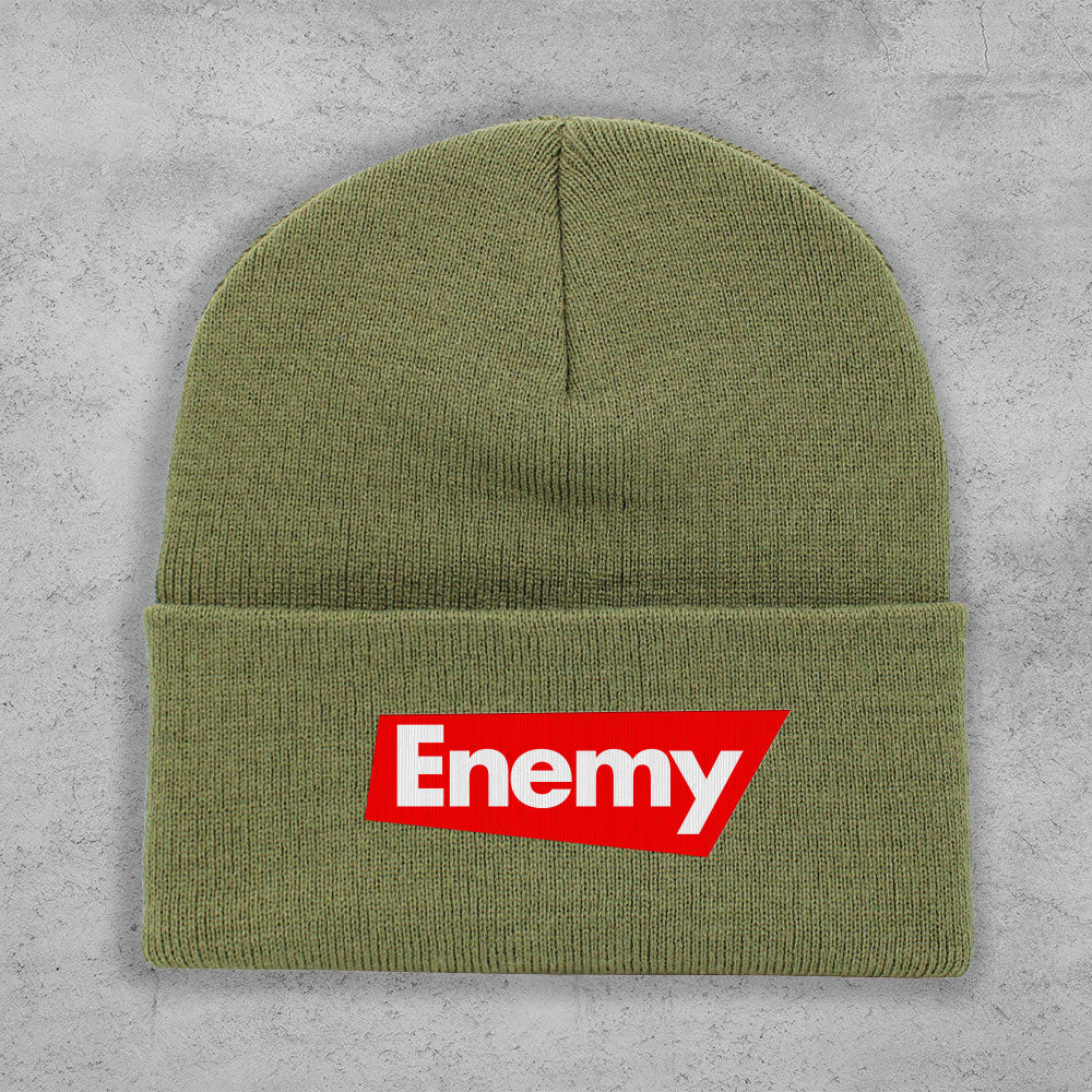 Enemy Emblem Embroidered Cuff Beanie