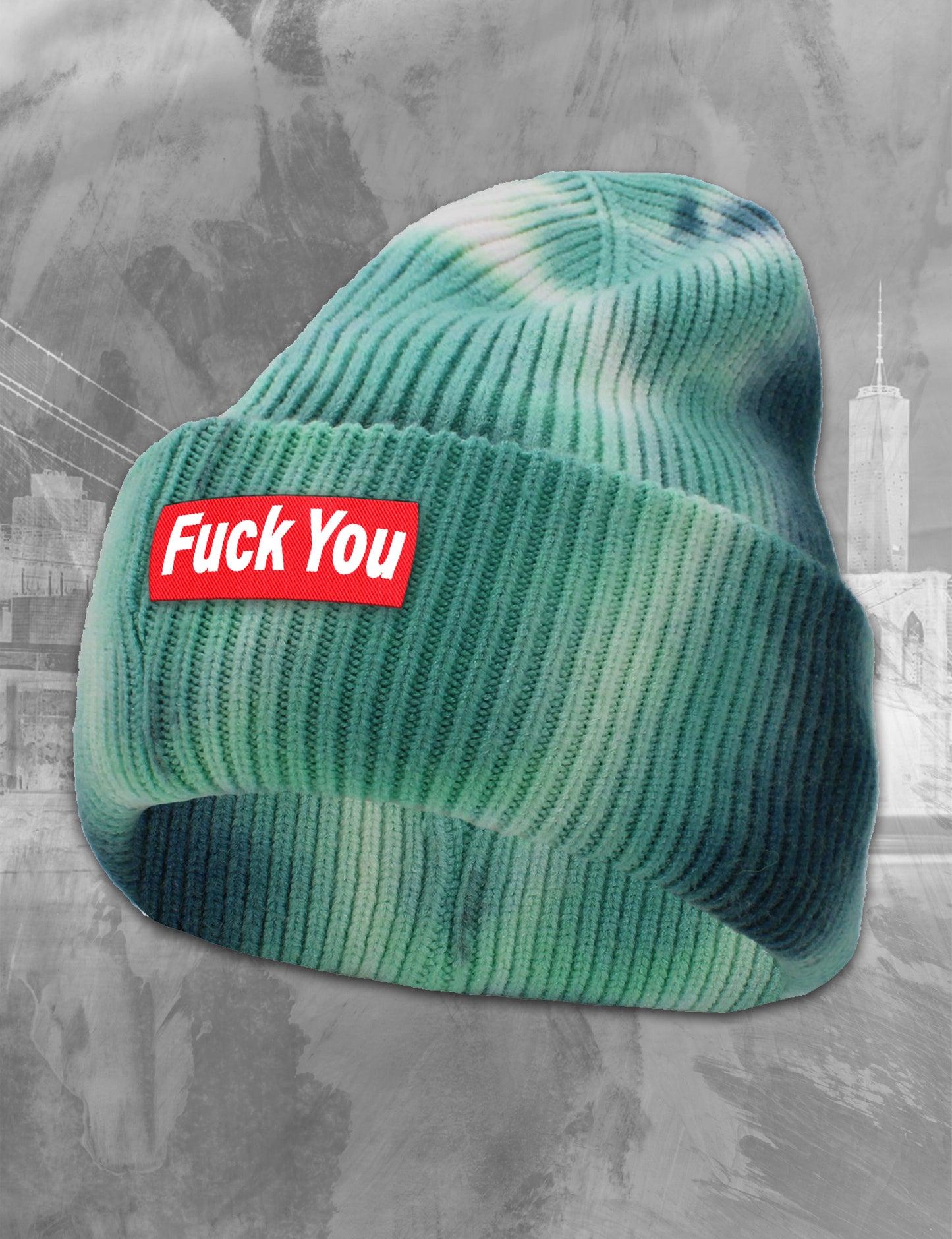 Tie Dye Knitted Fuck You Beanie