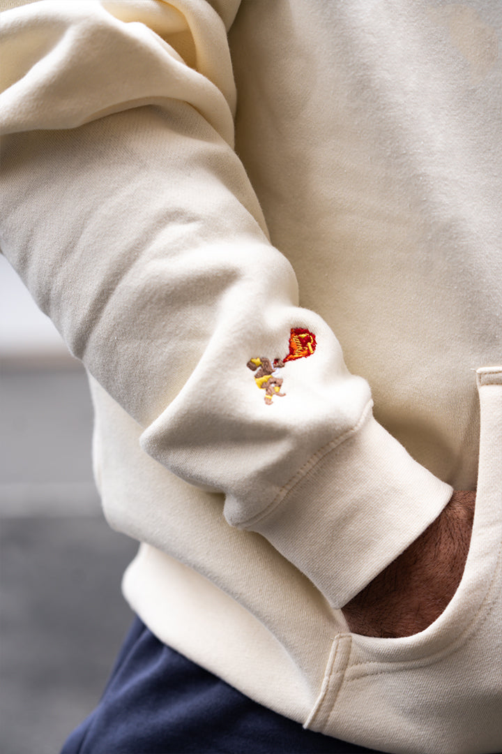 Yoga Flame Hoodie with Applique Embroidery