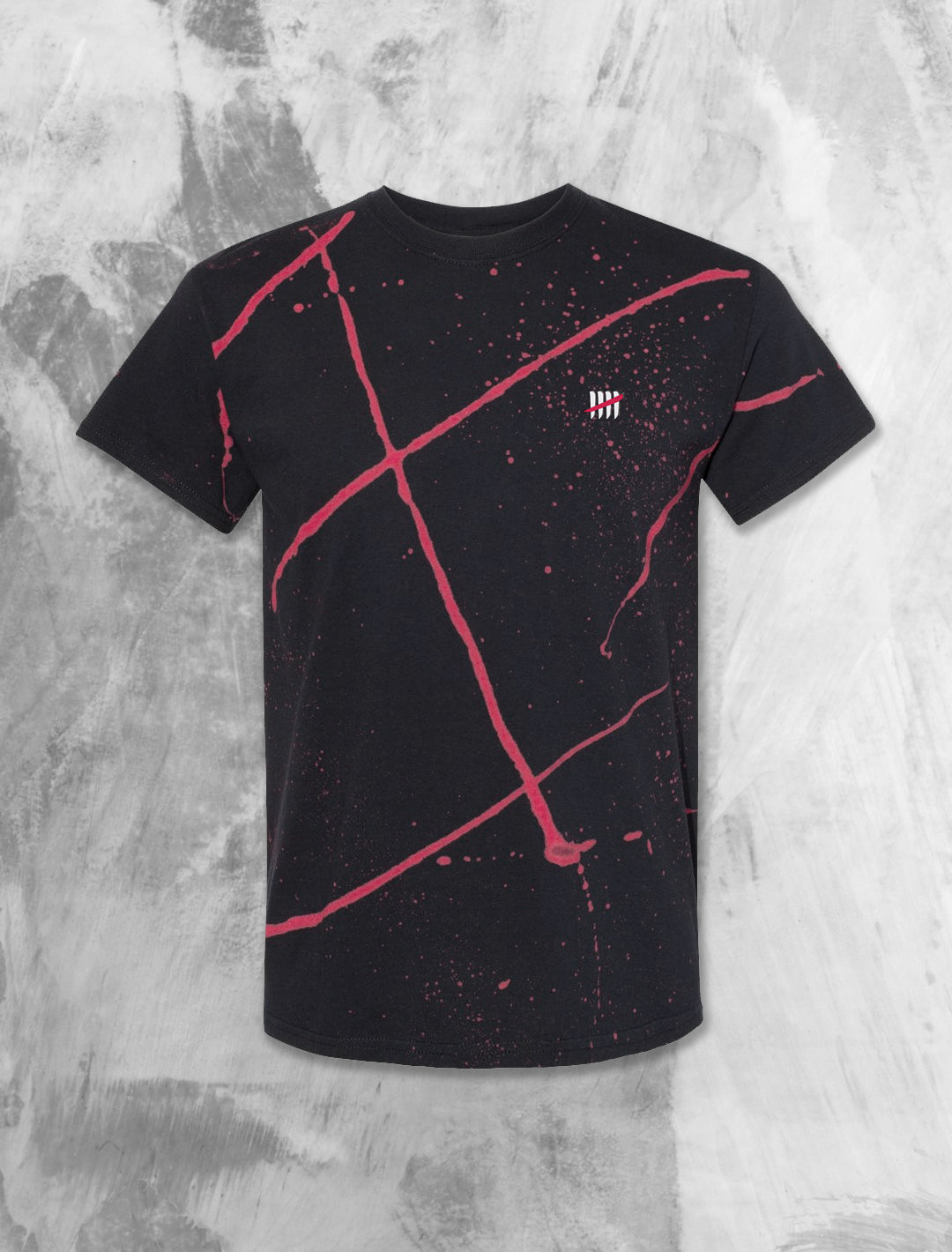 Red Splattered Kill 5 Embroidered T-Shirt