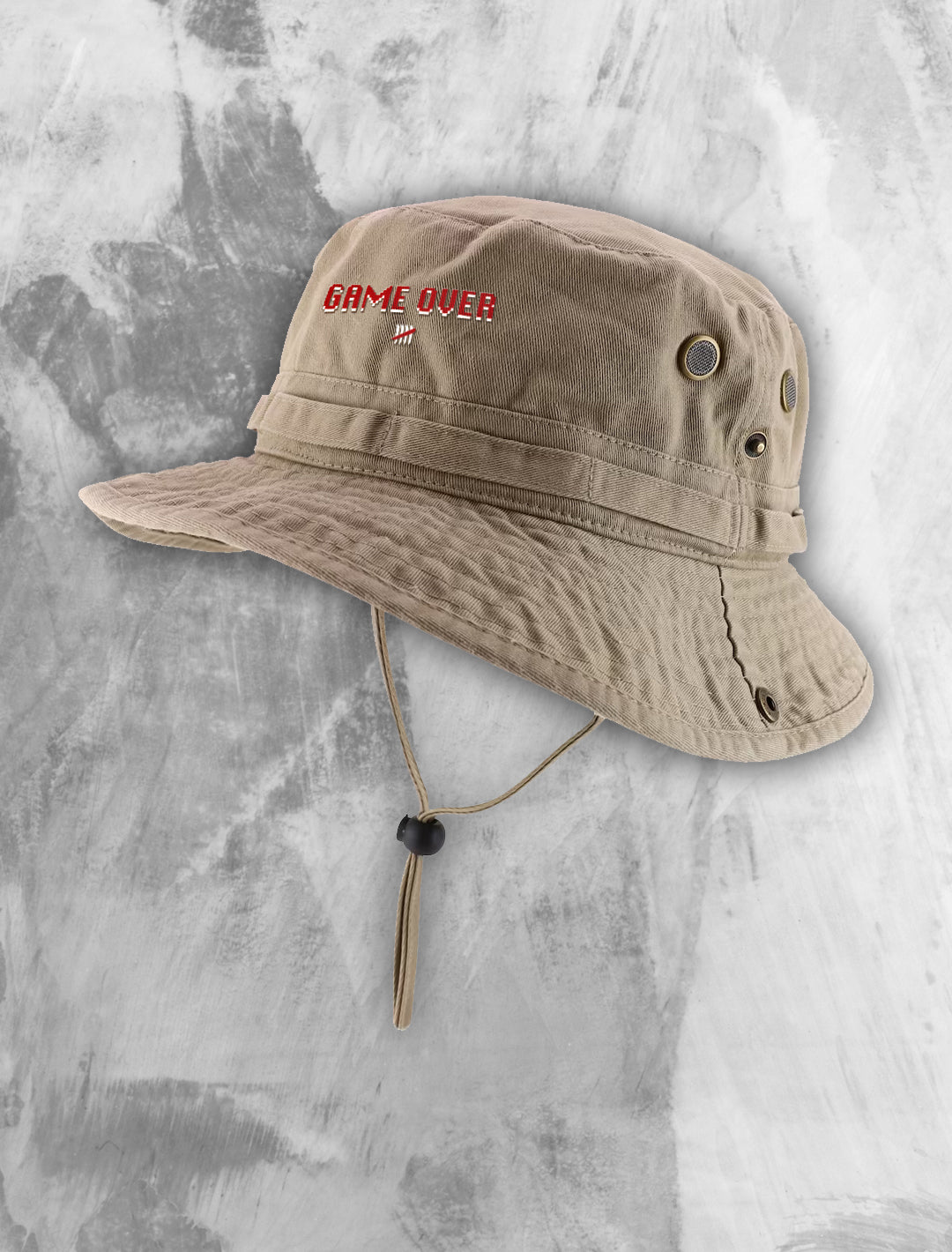 Game Over Embroidered Boonie Hat w/ Draw String