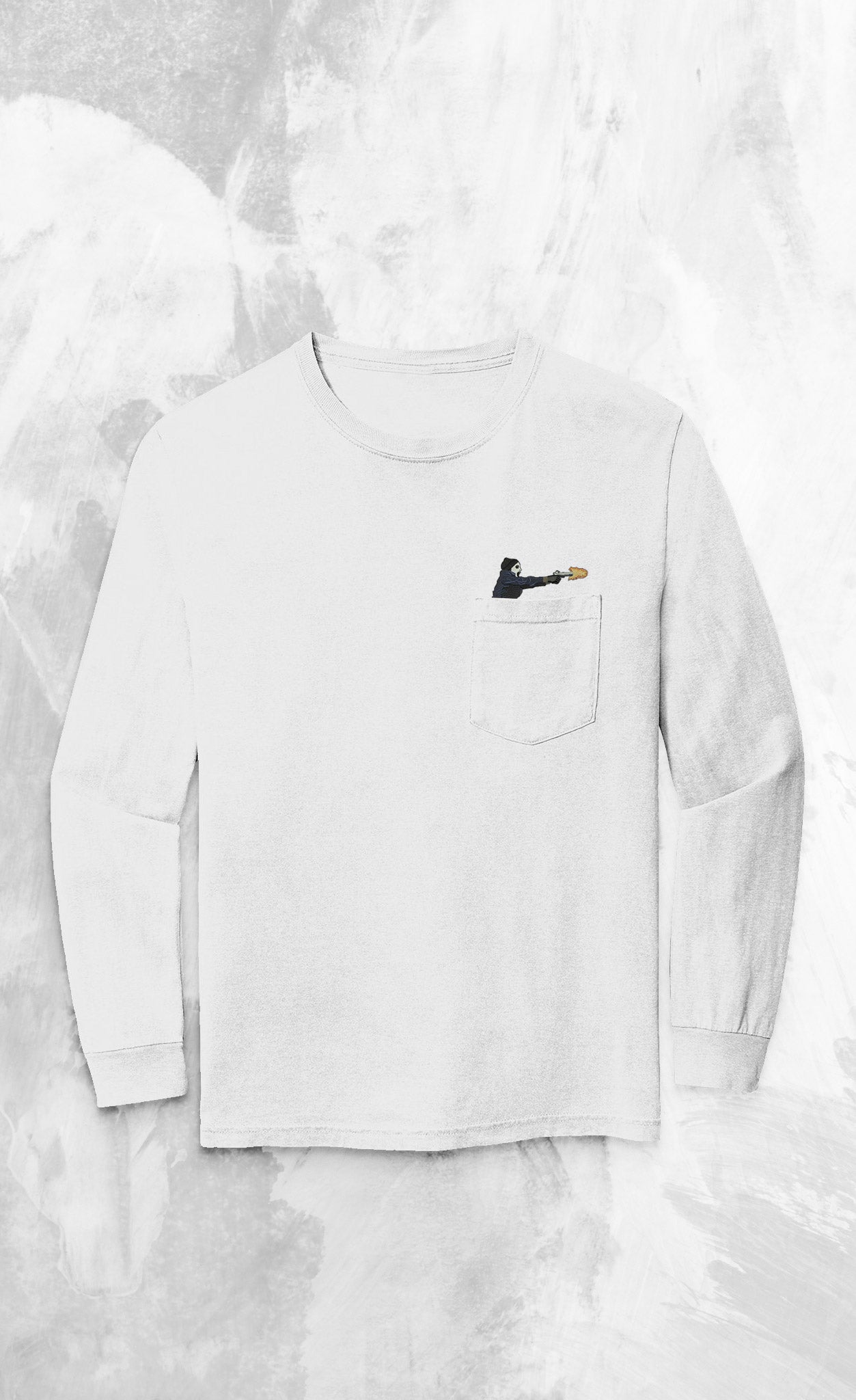 Embroidered Presidential Shooter Long-sleeved Pocket T Shirt