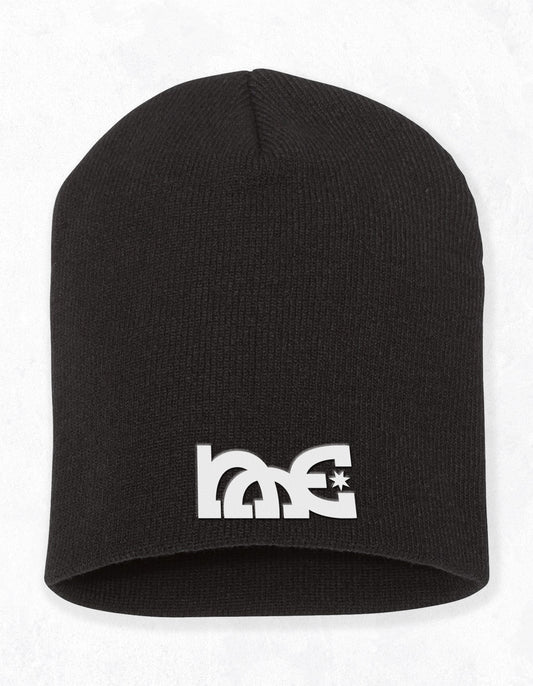 NME Embroidered No Cuff Beanie