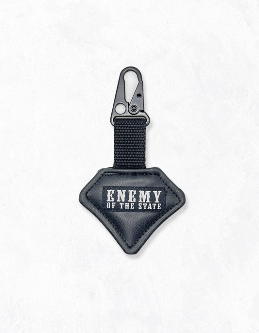 Black Double Sided Plush Bag Tag
