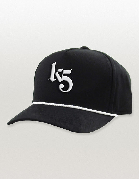 K5 Puff Embroidered 5 Panel Snapback with Brim Trim