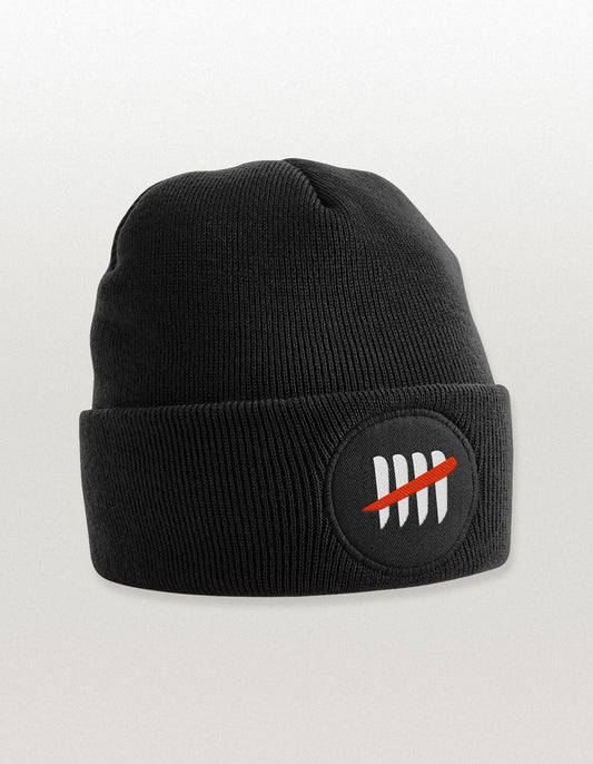 Circular Cuff Beanie w/ Hash Embroidery