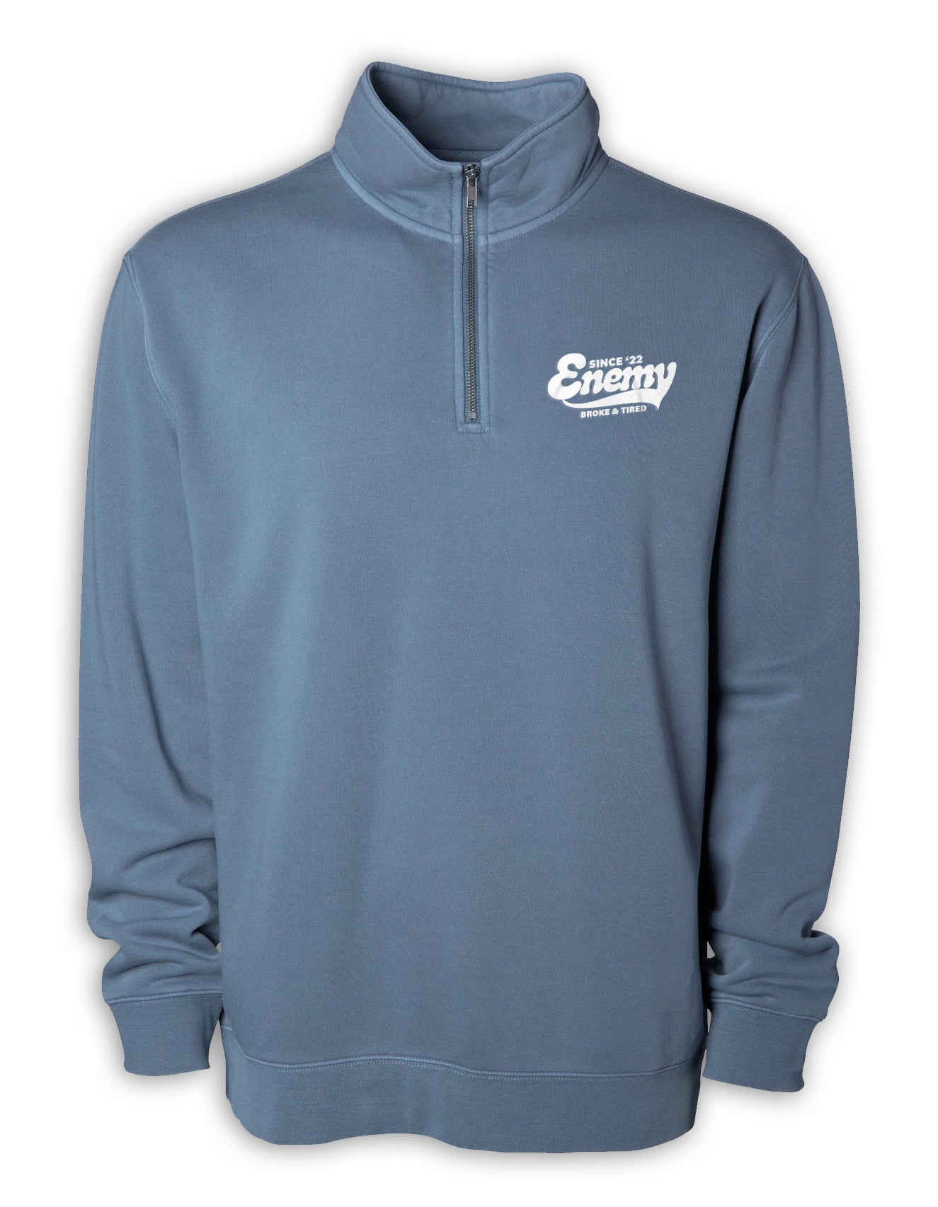 Tired & Broke Embroidered Quarter Zip Pullover