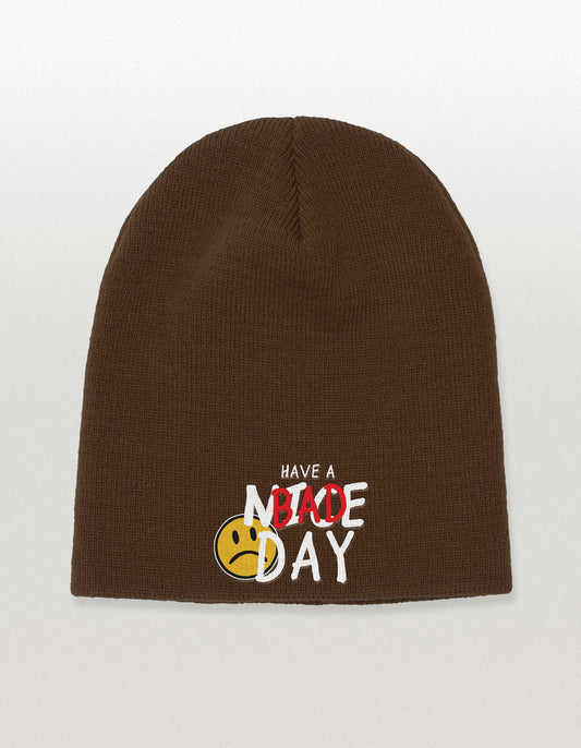 Embroidered Have a Bad Day No Cuff Beanie