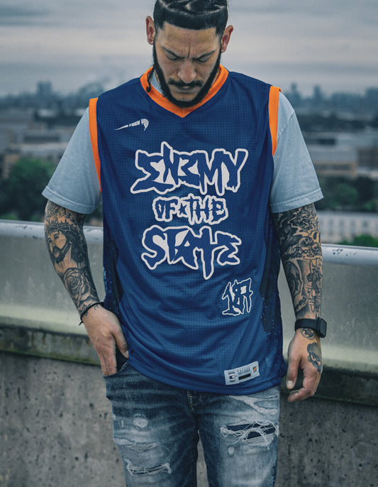 Enemy of the State " Space Bully " Basketball Jersey