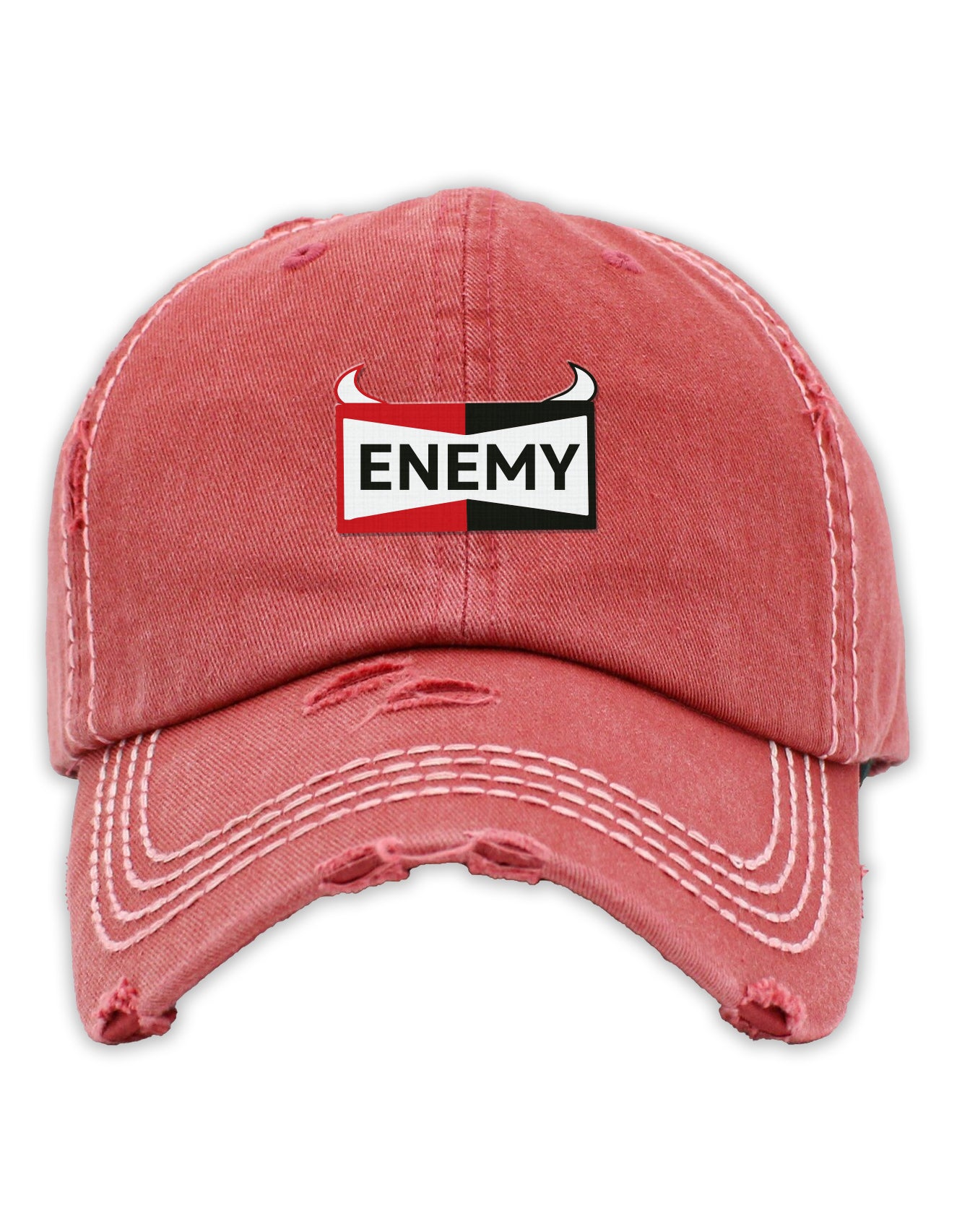 Washed Vintage Embroidered Demon Dad Hat