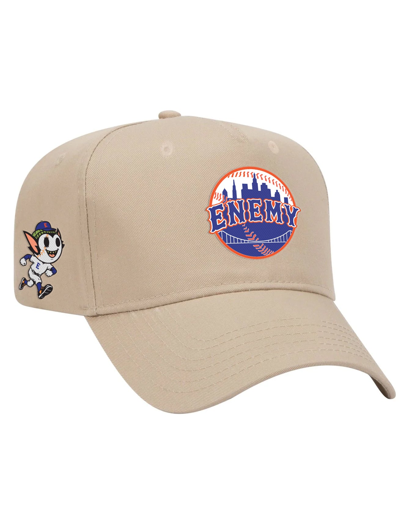 The Enemy-politans Fully Embroidered Tan Snapback