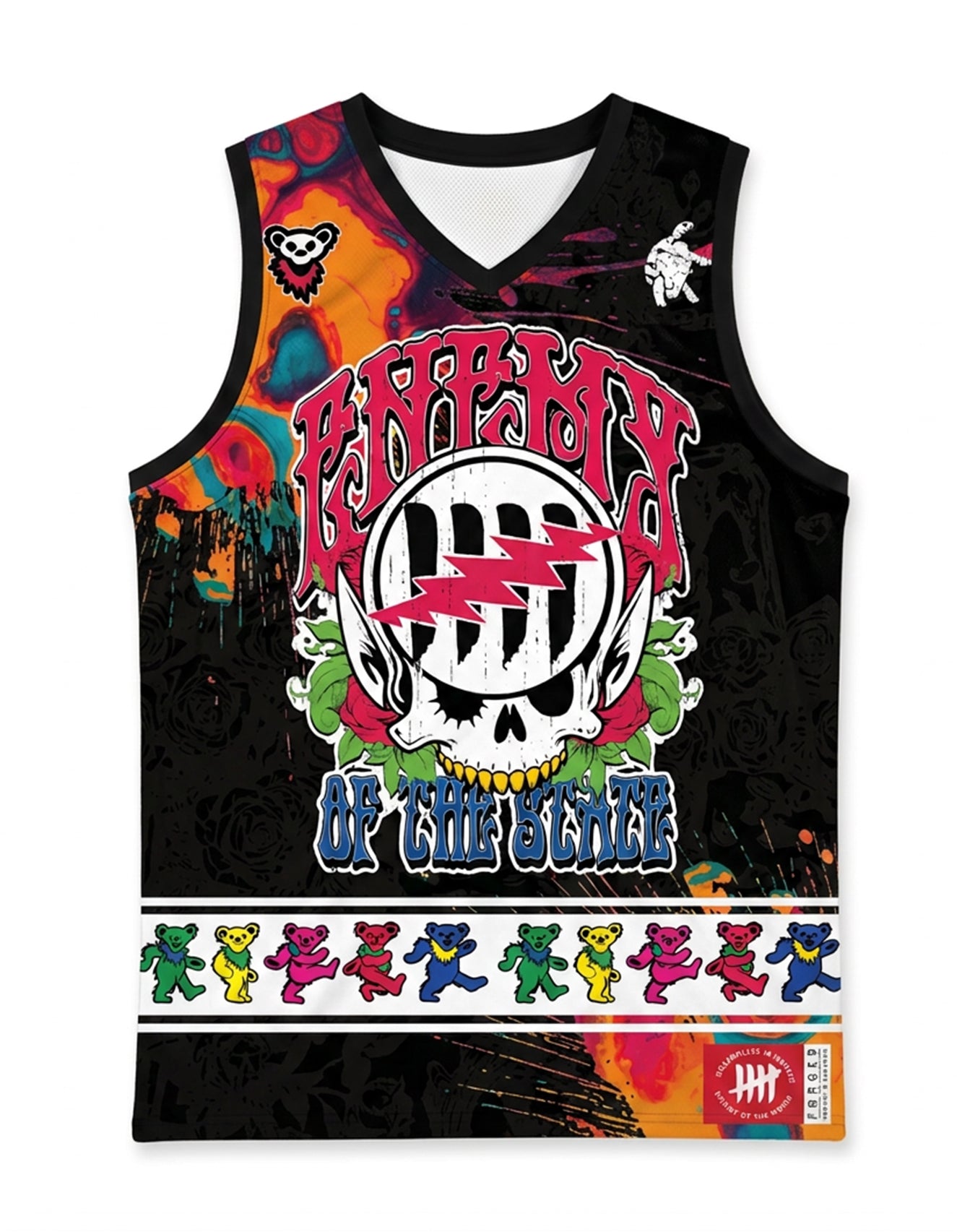 Enemy of the State " Dead Forever " Brain Melt Edition Basketball Jersey