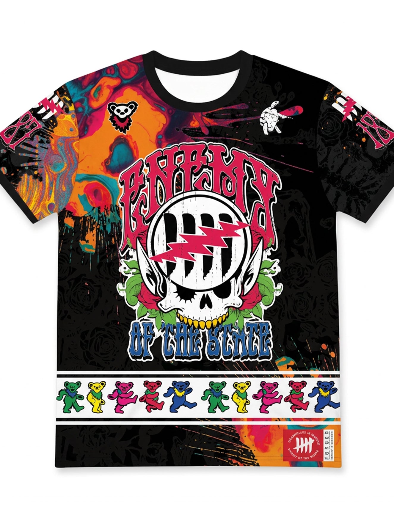 Enemy of the State " Dead Forever " Brain Melt Edition Tech Tee