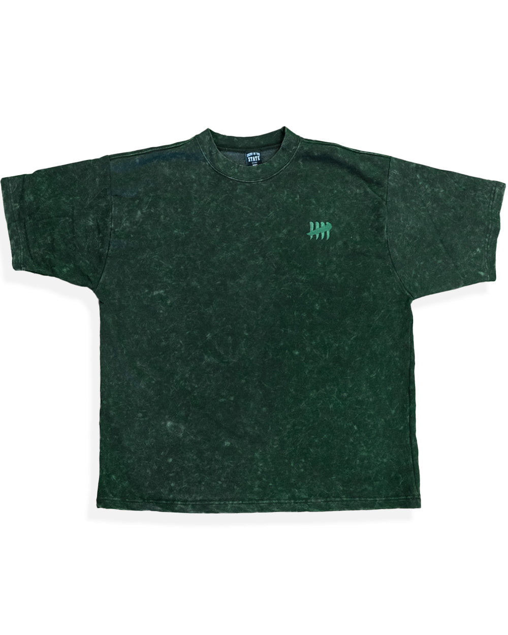 Enemy CORE Heavyweight Terry Mineral Wash Embroidered Green  T Shirt