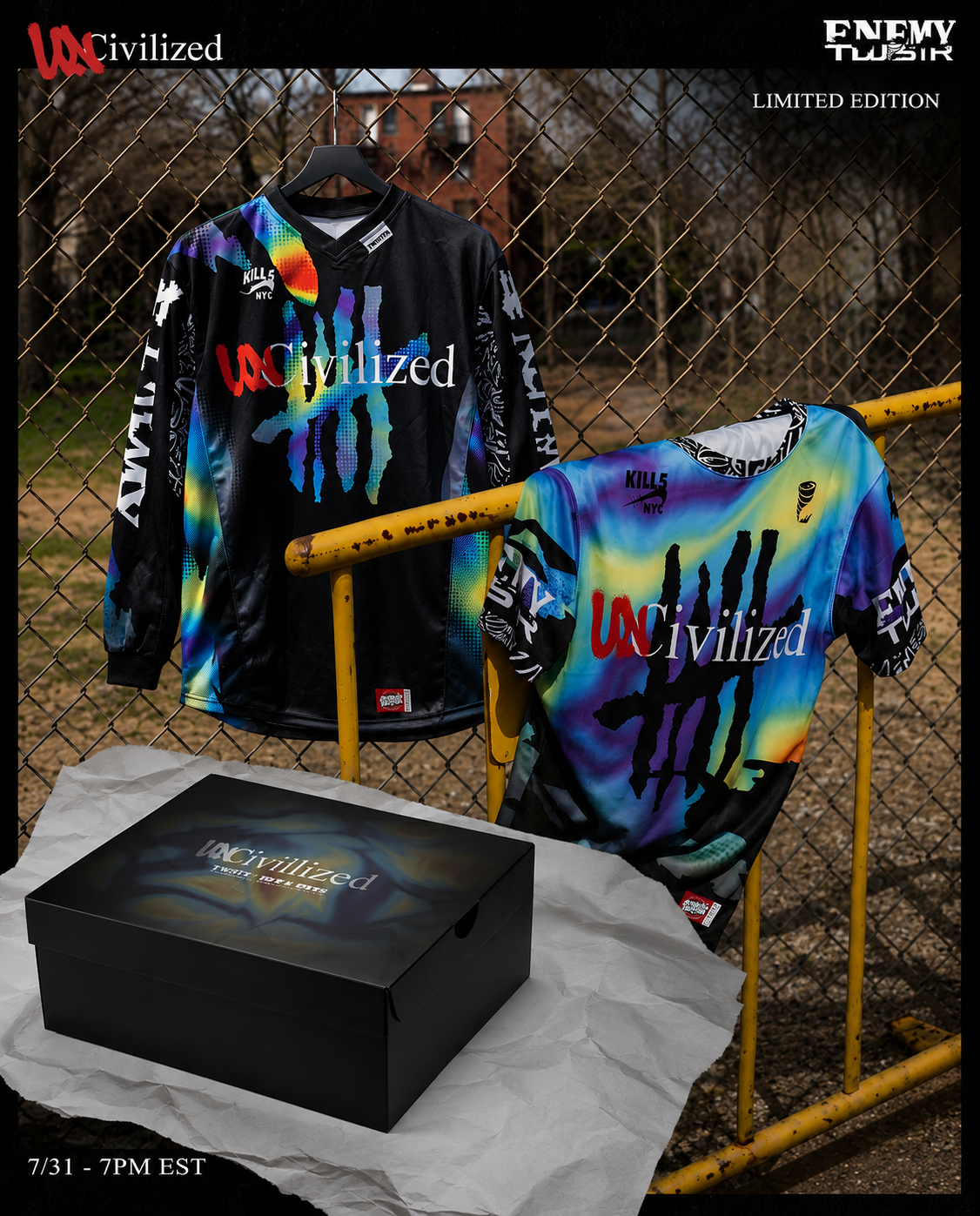 Limited Enemy of the State x TWSTR " Uncivilized ' Jersey Collectors Edition Box