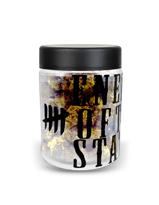 Straight Sided Matte Black Glass Jars 4 oz 50mm Bud Jar