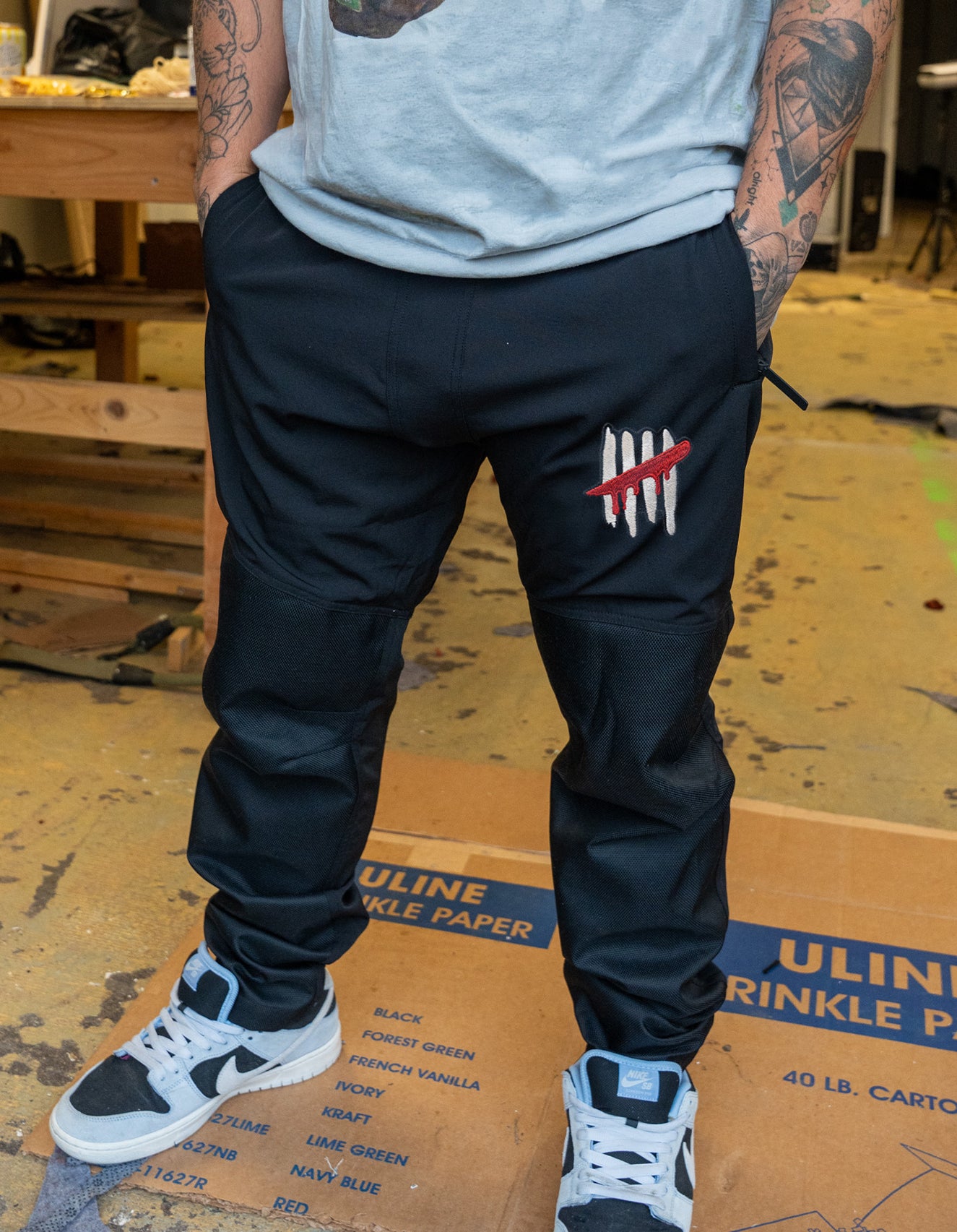 Kinetic x Enemy of the State Customized Embroidery - KP-S Slim Pants v.3
