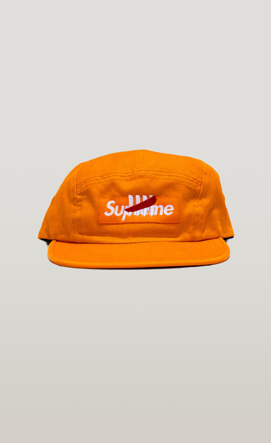Orange S̷u̷p̷r̷e̷m̷e̷  x Enemy of the State Canvas Tagged Box Logo Hat