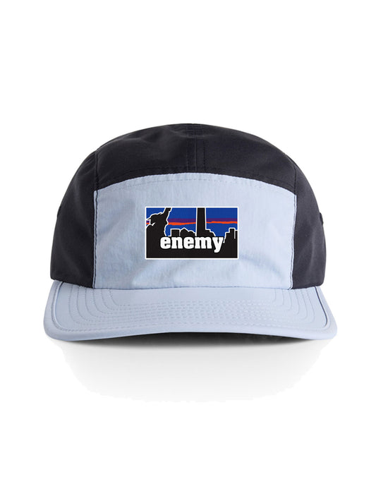 Embroidered Skyline Two-Tone 5 Panel Nylon Cap